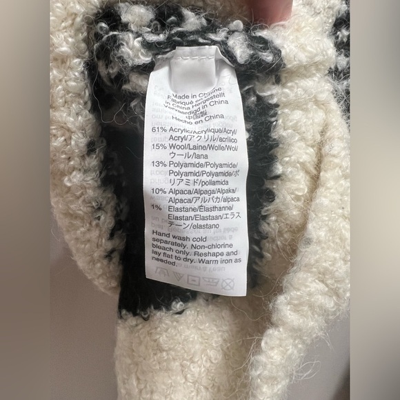 J. Crew Bouclé buffalo-check sweater Black / White Size Small - Picture 4 of 4